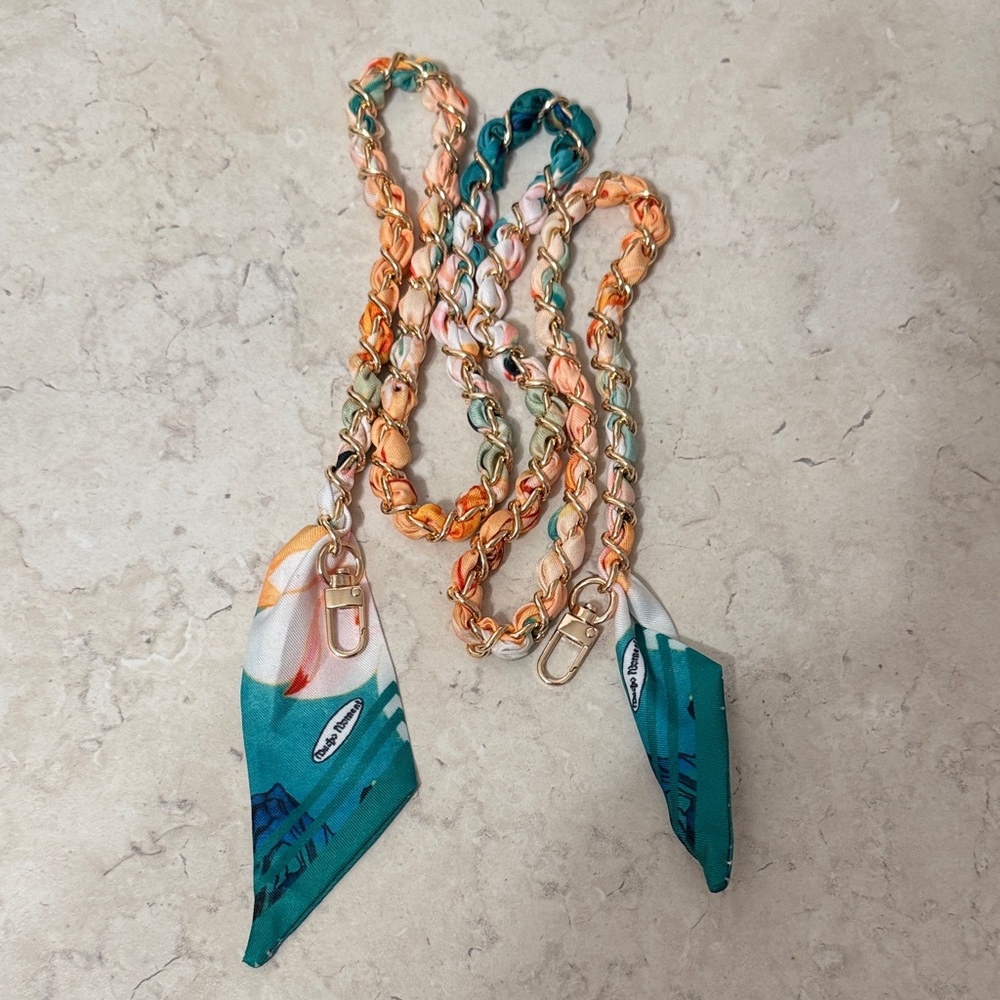 Colorful Chain Strap with Teal Accents 46”